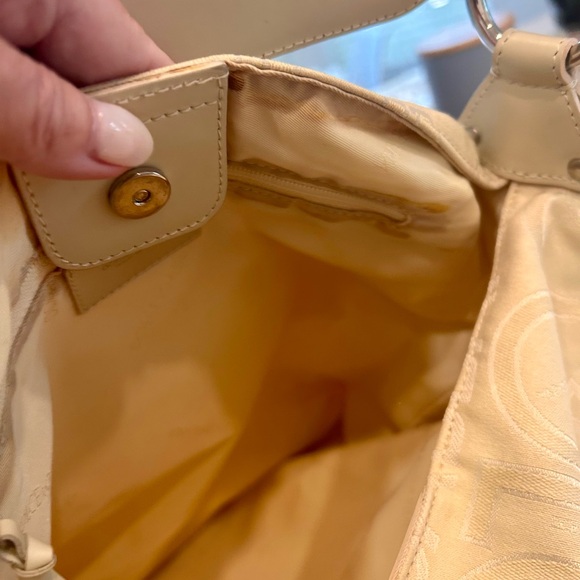 Dolce and Gabbana Cream Canvas and Leather Trim Shoulder Bag w COA - Picture 6 of 14